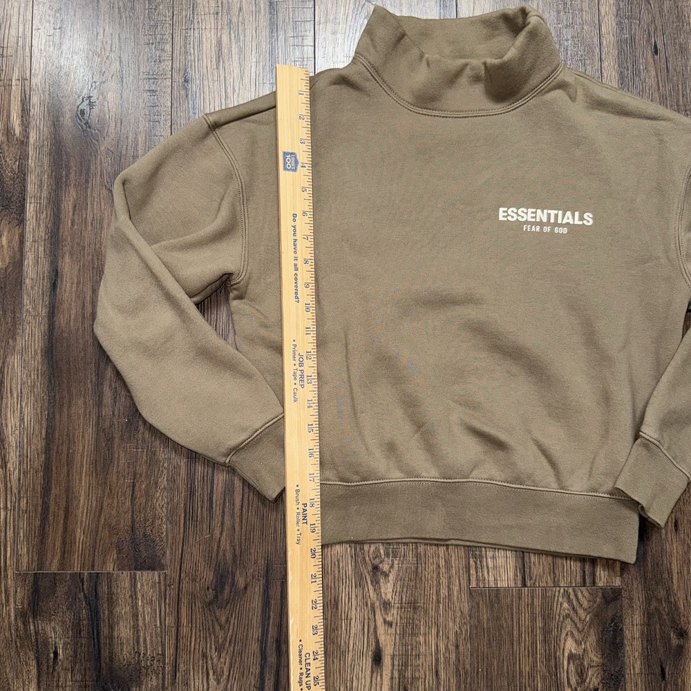 Fear Of God Essentials Brown Cotton Blend Mock Crewneck Sweatshirt Size Women M - Picture 4 of 6